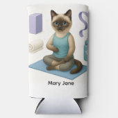 Yoga Verjaardagsfeest voor Siamese Kattenliefhebbe Seltzer Blikjeskoeler (Voorkant)
