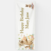 Yoga Verjaardagsfeest voor Siamese Kattenliefhebbe Spandoek (Verticaal)