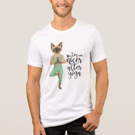Yoga Verjaardagsfeest voor Siamese Kattenliefhebbe Tri-Blend Shirt