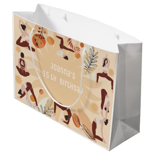 Yoga verjaardagsfeestje groot cadeauzakje (Achterkant Gekanteld)