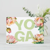 Yoga verjaardagsfeestje kaart (Staand voorkant)