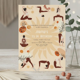 Yoga verjaardagsfeestje kaart