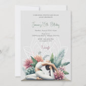 Yoga verjaardagsfeestje kaart (Voorkant)