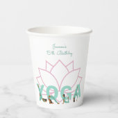Yoga verjaardagsfeestje papieren bekers (Achterkant)
