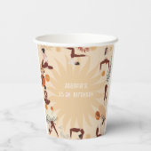 Yoga verjaardagsfeestje papieren bekers (Achterkant)