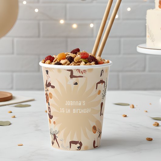 Yoga verjaardagsfeestje papieren bekers