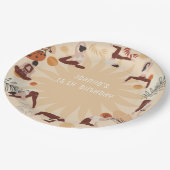 Yoga verjaardagsfeestje papieren bordje (Gekanteld)