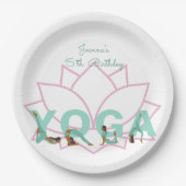 Yoga verjaardagsfeestje papieren bordje (Voorkant)
