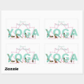Yoga verjaardagsfeestje rechthoekige sticker (Vel)