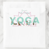 Yoga verjaardagsfeestje rechthoekige sticker (Tas)