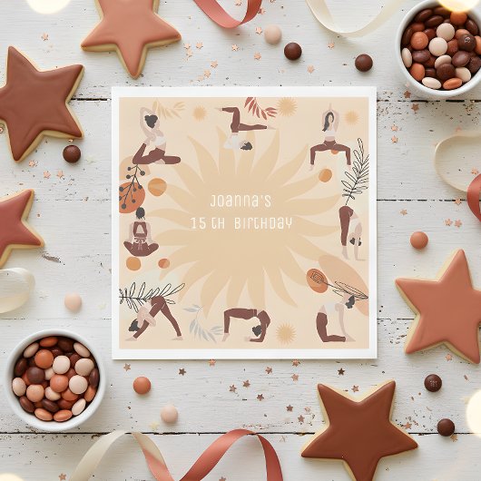 Yoga verjaardagsfeestje servet