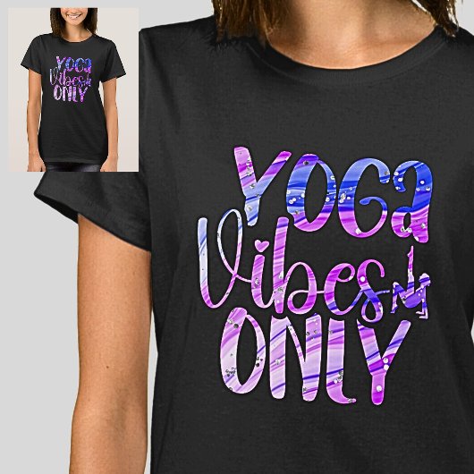 Yoga Vibes only Blue Mauve Rainbow T-shirt