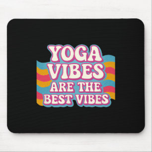 Yoga Vibes Zijn De Beste Vibes Neon Retro Bubbel D Muismat
