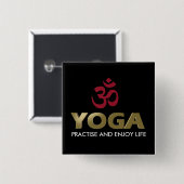 Yoga Vierkante Button 5,1 Cm (Voorkant /achterkant)