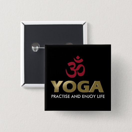 Yoga Vierkante Button 5,1 Cm (Voorkant /achterkant)
