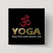 Yoga Vierkante Button 5,1 Cm (Voorkant)