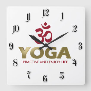 Yoga Vierkante Klok