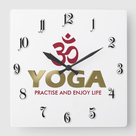 Yoga Vierkante Klok (Voorkant)