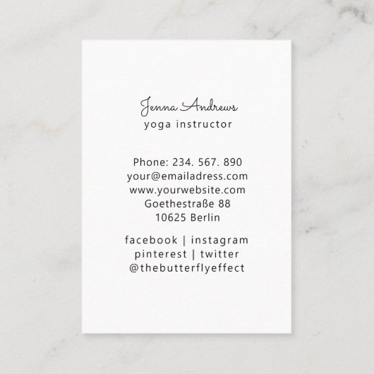 Yoga Visitekaartje (Achterkant)