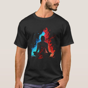 Yoga Vlammen Retro Fitness Zen Mediteren Namaste Y T-shirt