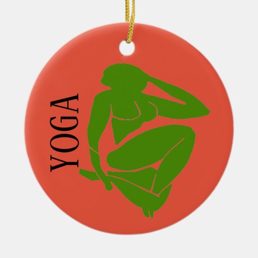 YOGA, voeg tekst toe, bewerk tekst Keramisch Ornament (Voorkant)