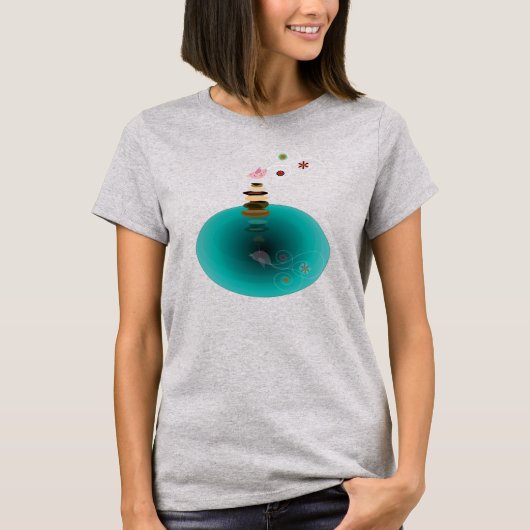 Yoga, vogeltje balance-act. t-shirt (Voorkant)