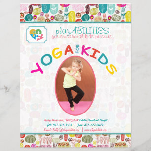 Yoga voor kinderen Kleurrijke bloemen Flyer