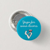 Yoga voor Winelovers Blue Badge Ronde Button 3,2 Cm (Voorkant /achterkant)
