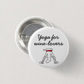 Yoga voor Winelovers White Badge Ronde Button 3,2 Cm (Voorkant /achterkant)