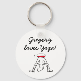Yoga voor Winelovers White Badge Sleutelhanger