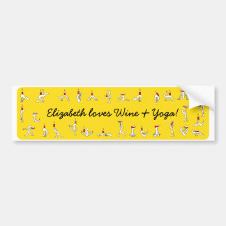 Yoga voor Winelovers Yellow Bumpersticker