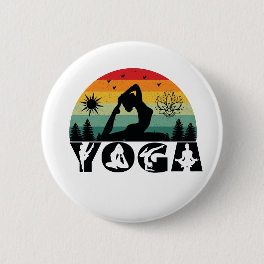 Yoga - Vrede, Liefde en Licht Ronde Button 5,7 Cm (Voorkant)