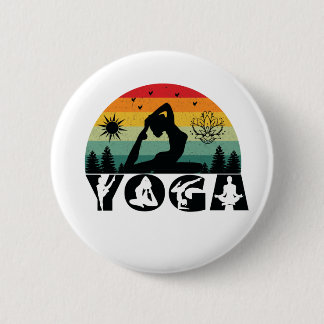 Yoga - Vrede, Liefde en Licht Ronde Button 5,7 Cm