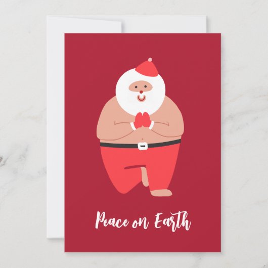 Yoga Vrede op Aarde Santa Vakantie Kaart (Voorkant)