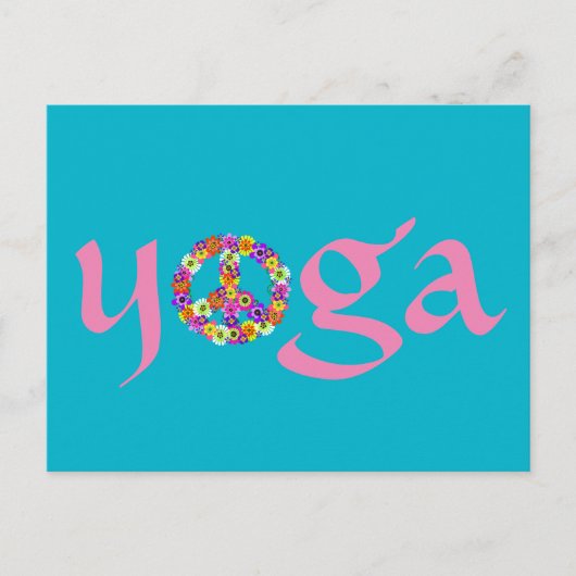 Yoga Vredesteken Bloem Briefkaart (Voorkant)