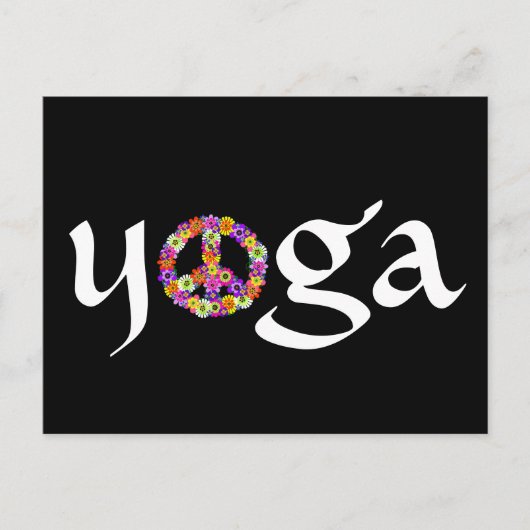 Yoga Vredesteken Bloem Briefkaart (Voorkant)