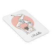 Yoga Vrouw aangepaste naam magneet (Rechterzijde)