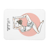 Yoga Vrouw aangepaste naam magneet (Horizontaal)