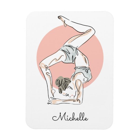 Yoga Vrouw aangepaste naam magneet (Verticaal)