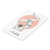 Yoga Vrouw aangepaste naam magneet (Linkerzijde)