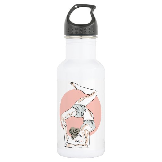 Yoga Vrouw aangepaste naam waterflessen Waterfles (Voorkant)