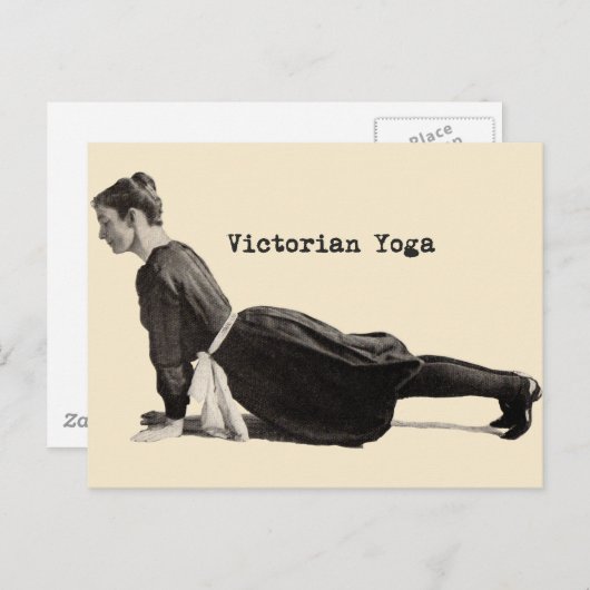  Yoga Vrouw Up Dog Antiek Briefkaart (Voorkant / Achterkant)