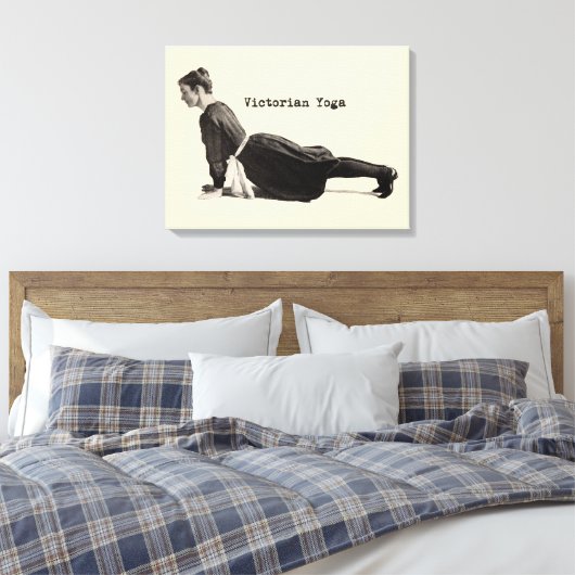 Yoga Vrouw Up Dog Antiek Canvas Afdruk (Insitu (Slaapkamer))