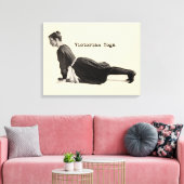  Yoga Vrouw Up Dog Antiek Canvas Afdruk (Insitu (Woonkamer))