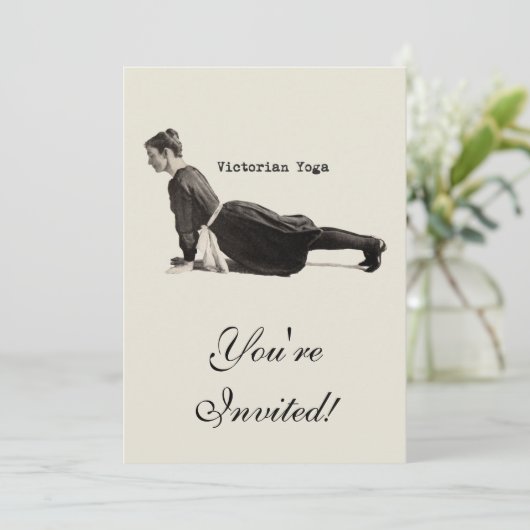  Yoga Vrouw Up Dog Antiek Kaart (Staand voorkant)