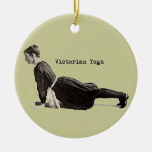 Yoga Vrouw Up Dog Antiek Keramisch Ornament