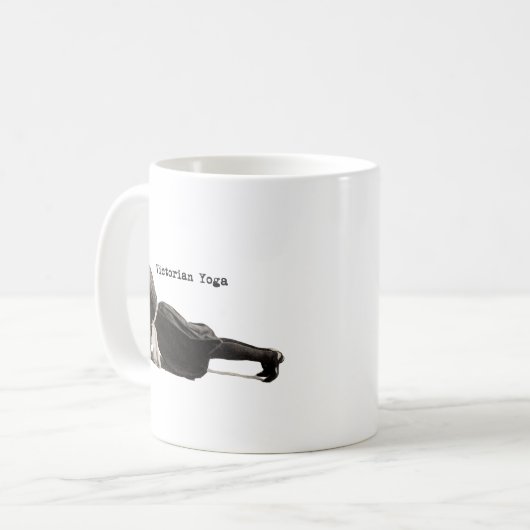  Yoga Vrouw Up Dog Antiek Koffiemok (Voorkant links)