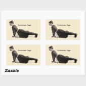  Yoga Vrouw Up Dog Antiek Rechthoekige Sticker (Vel)