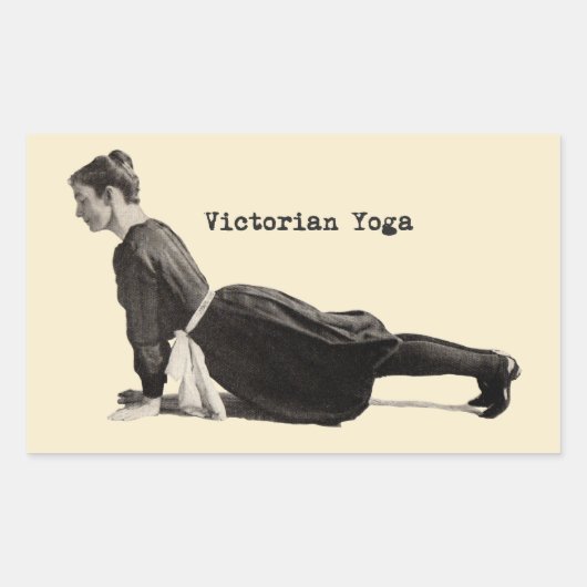  Yoga Vrouw Up Dog Antiek Rechthoekige Sticker (Voorkant)