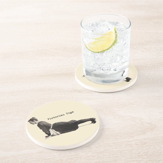  Yoga Vrouw Up Dog Antiek Zandsteen Onderzetter (Zijkant)